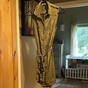 American Eagle Outfitters Olive Shirt Dress